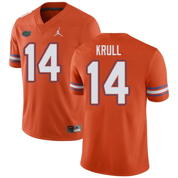Jordan Brand Men #14 Lucas Krull Florida Gators College Football Jerseys Sale-Orange - Click Image to Close
